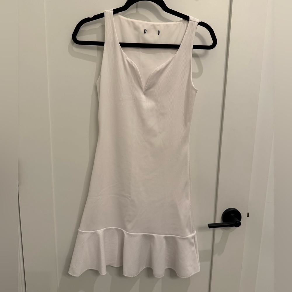 Express White Flared Hem Dress